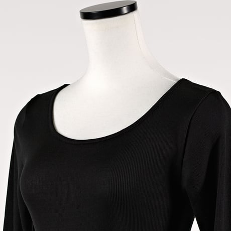 SILK RIB LONG SLEEVE【BLACK】Size MｰL