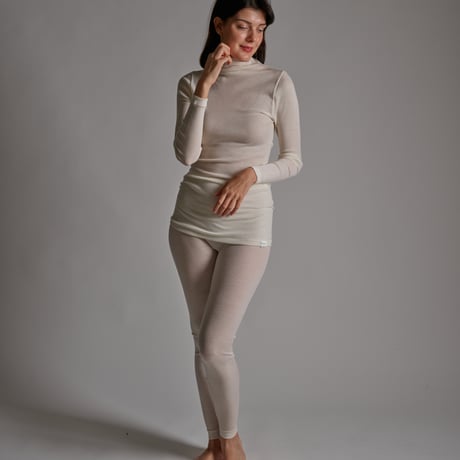 WOOL RIB HIGH−NECK【IVORY】Size M-L