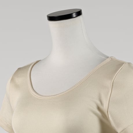 SILK RIB FRENCH SLEEVE【IVORY】Size M-L