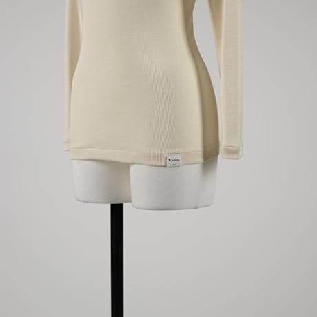 SILK RIB LONG SLEEVE【IVORY】Size M-L