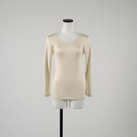 SILK RIB LONG SLEEVE【IVORY】Size M-L