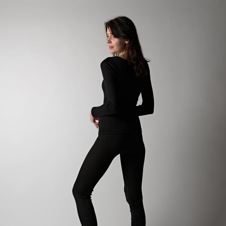 SILK RIB LONG SLEEVE【BLACK】Size MｰL