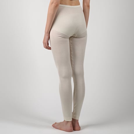 SILK RIB LEGGINGS【IVORY】Size M-L