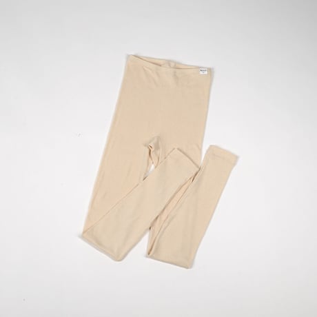 SUVIN GOLD COTTON RIB LEGGINGS【ECRU】Size M-L