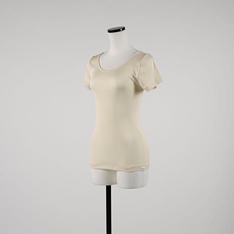 SILK RIB FRENCH SLEEVE【IVORY】Size M-L