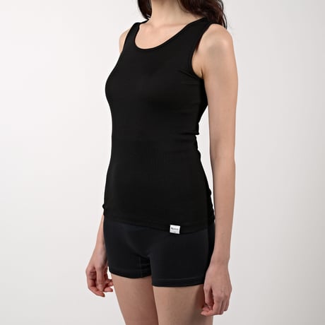 SILK RIB TANKTOP【BLACK】Size M-L