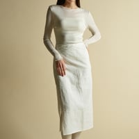 SILK-VEIL BOAT-NECK【IVORY】Size M-L