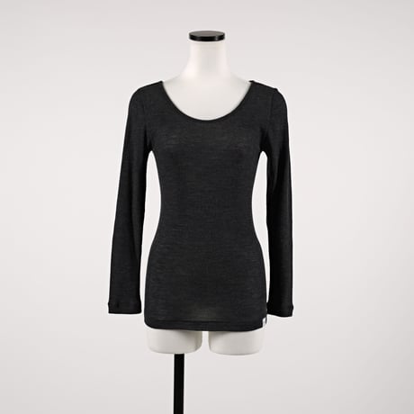 WOOL RIB LONG SLEEVE【CHARCOAL】Size M-L