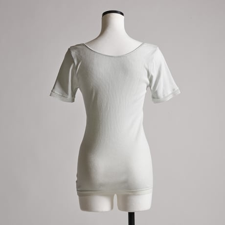 AIRY-COTTON-RIB SHORT-SLEEVE【LIGHT GRAY】