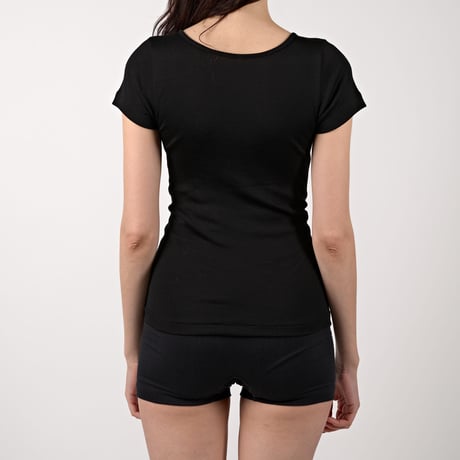 SILK RIB FRENCH SLEEVE【BLACK】Size MｰL