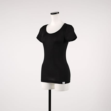 SILK RIB FRENCH SLEEVE【BLACK】Size MｰL
