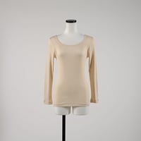 SUVIN GOLD COTTON RIB LONG SLEEVE【ECRU】Size M-L