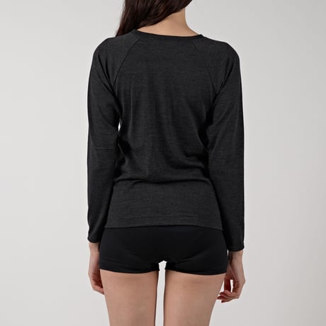 WOOL TENJIKU RAGLAN LONG SLEEVE【CHARCOAL】Size M-L
