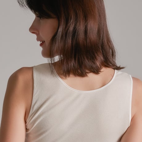 AIRY-COTTON-RIB TANK-TOP【WHITE】