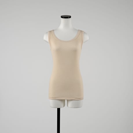 SUVIN GOLD COTTON RIB TANKTOP【ECRU】Size M-L