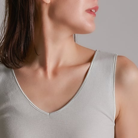 AIRY-COTTON-RIB  TANK-TOP【LIGHT GRAY】
