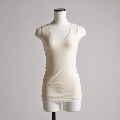 AIRY-COTTON-RIB TANK-TOP【WHITE】