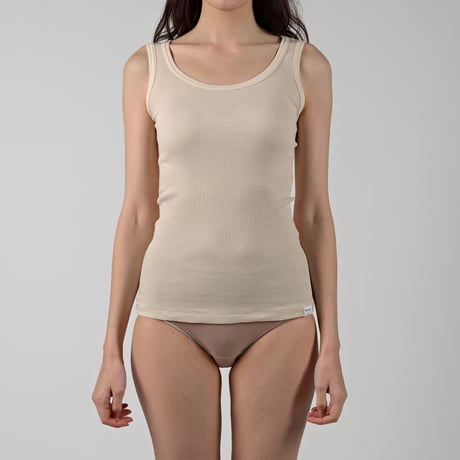 SUVIN GOLD COTTON RIB TANKTOP【ECRU】Size M-L