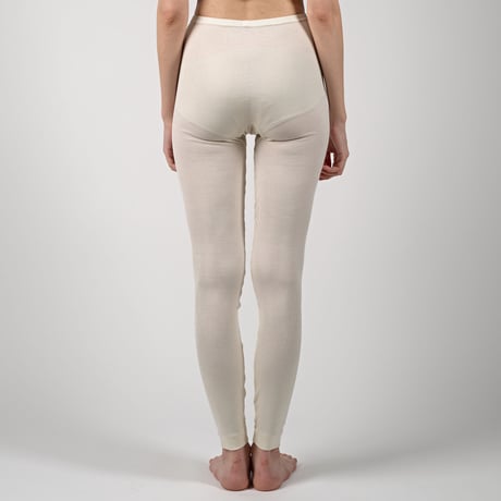 SILK RIB LEGGINGS【IVORY】Size M-L