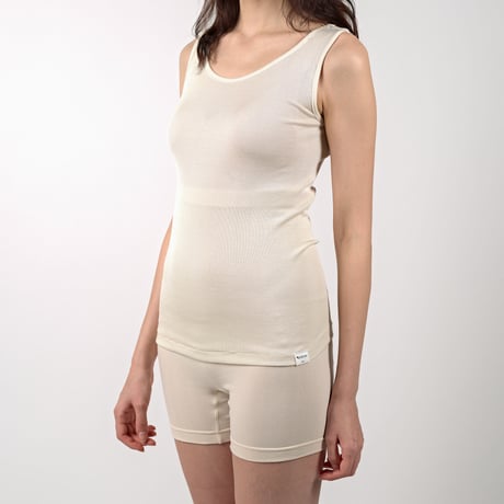 SILK RIB TANKTOP【IVORY】Size M-L
