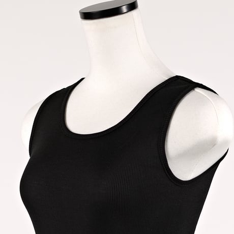 SILK RIB TANKTOP【BLACK】Size M-L