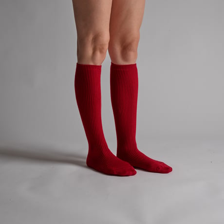 MERINO-WOOL CHEWY HIGH-SOCKS-RED