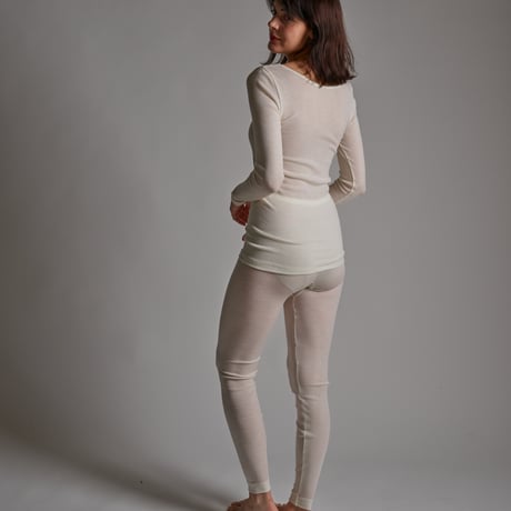 WOOL RIB LONG SLEEVE【IVORY】Size M-L