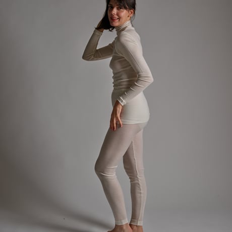 WOOL RIB HIGH−NECK【IVORY】Size M-L
