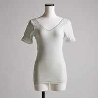 AIRY-COTTON-RIB SHORT-SLEEVE【LIGHT GRAY】