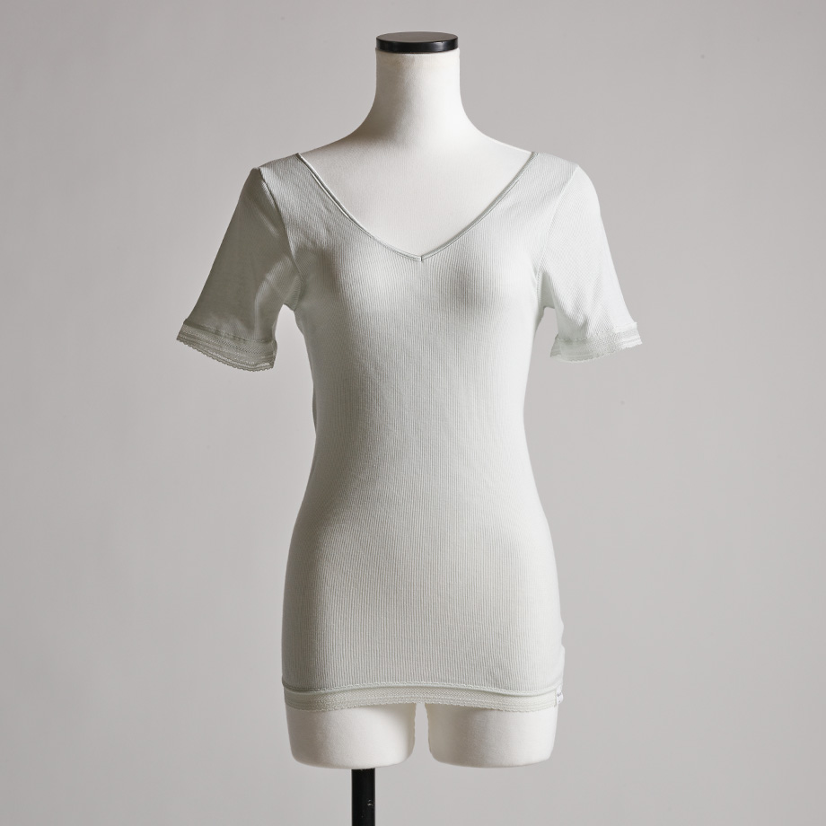 airyさん専用 AIRY-COTTON-RIB SHORT-SLEEVE【LIGHT GRAY】 | lesb