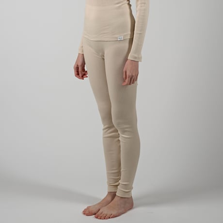 SUVIN GOLD COTTON RIB LEGGINGS【ECRU】Size M-L