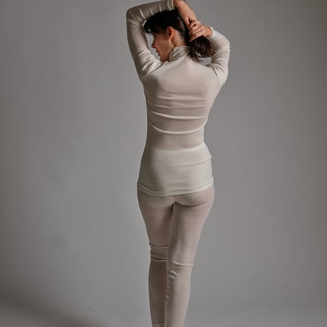 WOOL RIB HIGH−NECK【IVORY】Size M-L