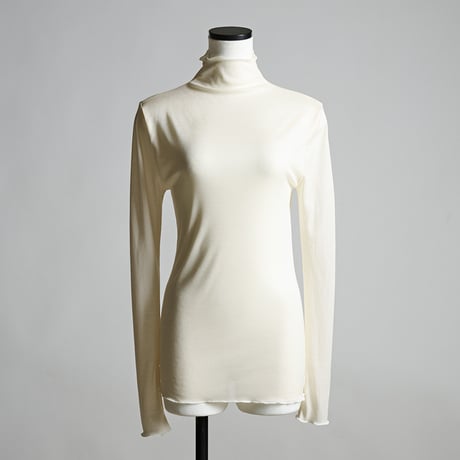 SILK-VEIL HIGH-NECK【IVORY】Size M-L