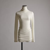 WOOL RIB HIGH−NECK【IVORY】Size M-L