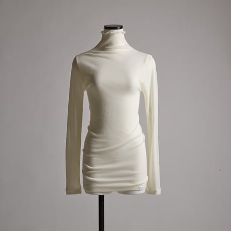 WOOL RIB HIGH−NECK【IVORY】Size M-L