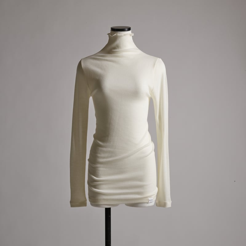 WOOL RIB HIGH−NECK【IVORY】Size M-L | lesbutte