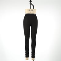 SILK RIB LEGGINGS【BLACK】Size M-L