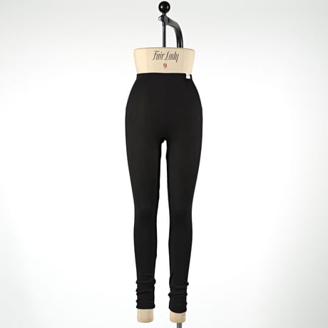 SILK RIB LEGGINGS【BLACK】Size M-L