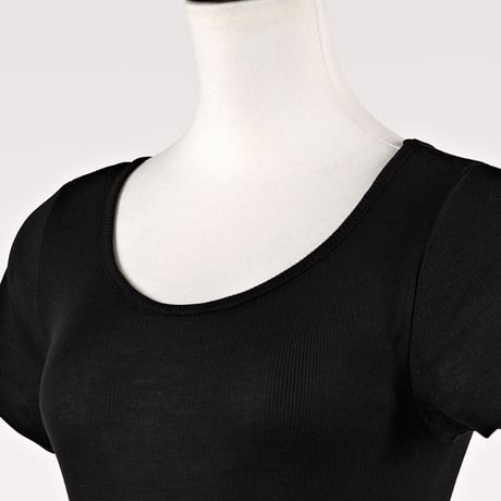 SILK RIB FRENCH SLEEVE【BLACK】Size MｰL