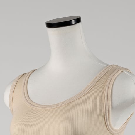 SUVIN GOLD COTTON RIB TANKTOP【ECRU】Size M-L