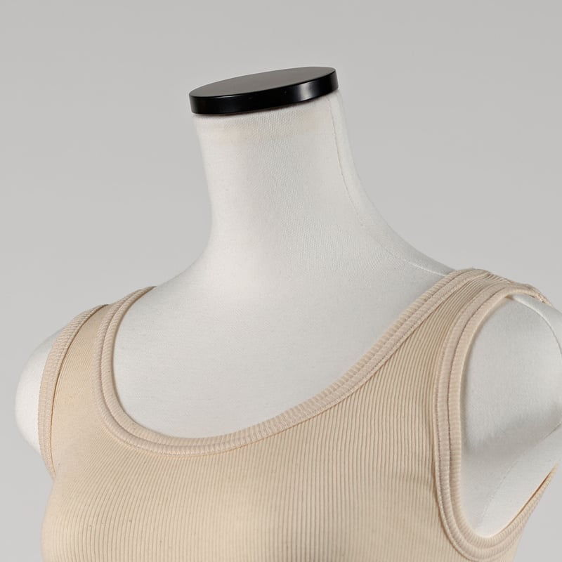 SUVIN GOLD COTTON RIB TANKTOP【ECRU】Size M-L | l