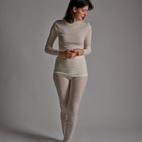 WOOL RIB HIGH−NECK【IVORY】Size M-L