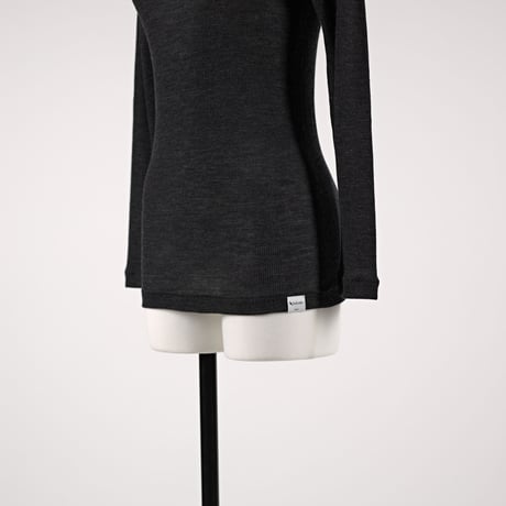 WOOL RIB LONG SLEEVE【CHARCOAL】Size M-L