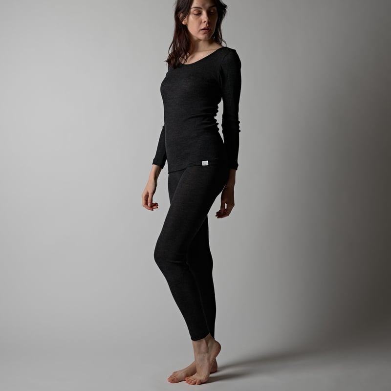 【新品未使用】PHERE Leonis Rib Leggins_Black WOOL RIB LEGGINGS【CHARCOAL】Size M-L | lesbutte