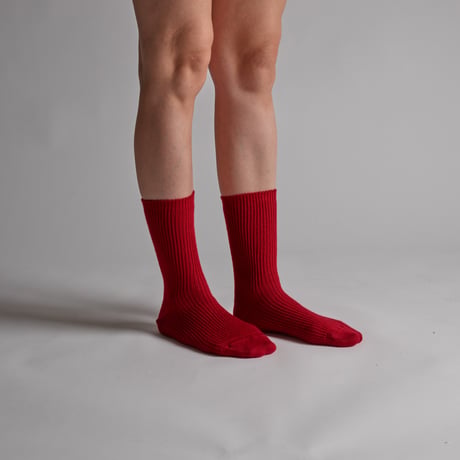 MERINO-WOOL CHEWY SOCKS-RED