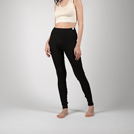 SILK RIB LEGGINGS【BLACK】Size M-L