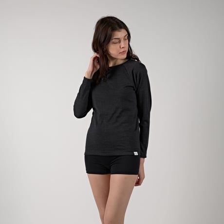 WOOL TENJIKU RAGLAN LONG SLEEVE【CHARCOAL】Size M-L