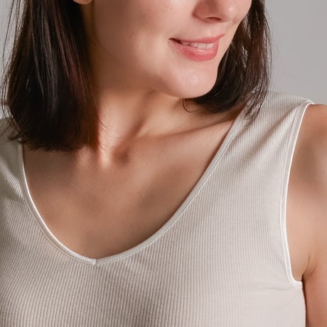 AIRY-COTTON-RIB TANK-TOP【WHITE】