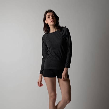 WOOL TENJIKU RAGLAN LONG SLEEVE【CHARCOAL】Size M-L