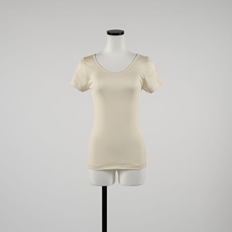SILK RIB FRENCH SLEEVE【IVORY】Size M-L